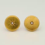 Boutons de manchette - 18 carats Or jaune Diamant