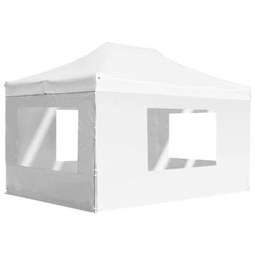vidaXL Partytent inklapbaar met wanden 4,5x3 m aluminium wit, Tuin en Terras, Partytenten, Verzenden, Nieuw