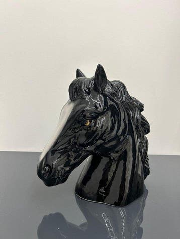 Beeld, Cavallo Nero - 30 cm - Keramiek