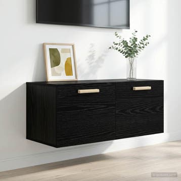 vidaXL Wandkast Muurmontage Zwart eiken 80 x 36,5 x 35 cm, Huis en Inrichting, Kasten | Wandmeubels, Verzenden, Nieuw