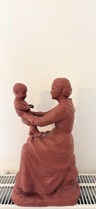 Gmunder Keramik - sculptuur, Mère avec enfant - 36 cm -