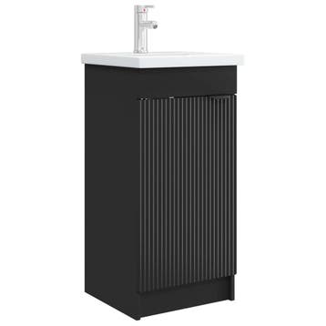 vidaXL Badkamer Vanity met Wastafel Zwart 42 x 40 x 84,5 cm, Verzenden, Nieuw