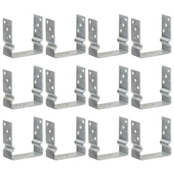 vidaXL Grondankers 12 st 14x6x15 cm gegalvaniseerd staal, Verzenden, Nieuw