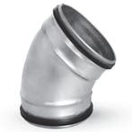 Bocht 45º met rubberdichting - geperst - Ø 80mm, Doe-het-zelf en Bouw, Verzenden, Nieuw