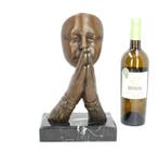 Sculpture, Praying person - 32 cm - Bronze, Marbre