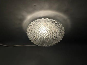Plafondlamp - Glas, Metaal - jaren 60 plafonnière, Antiek en Kunst