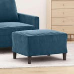 vidaXL Voetenbank 60x50x41 cm fluweel blauw, Huis en Inrichting, Zetels | Voetbanken en poefs, Verzenden, Nieuw