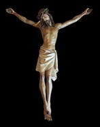 Crucifix - Houten Corpus Christi-beeld - 60 cm - 1880-1920, Antiek en Kunst