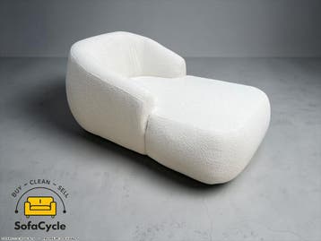 Ligfauteuil wit bouclé, loungezetel – nieuw, Huis en Inrichting, Verzenden, Nieuw
