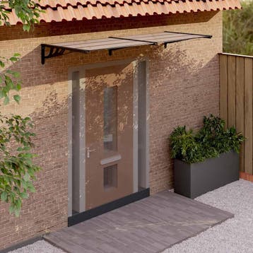 vidaXL Deurluifel 239x90 cm polycarbonaat zwart, Verzenden