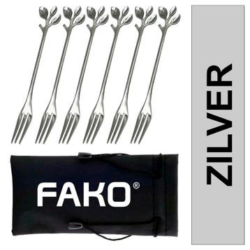 Fako Bijoux - Dessertvork - Amuse Vork - Blaadjes - RVS -, Verzenden