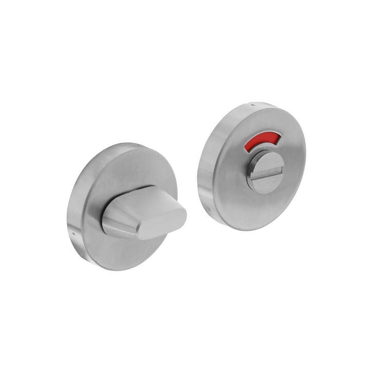 WC slot rond geborsteld RVS - met vrij/bezet indicator -..., Doe-het-zelf en Bouw, Hang- en Sluitwerk, Slot, Nieuw, Ophalen of Verzenden