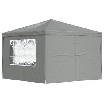 vidaXL Partytent 300 x 300 x 255 cm Lichtgrijs PE en staal, Tuin en Terras, Partytenten, Verzenden, Nieuw