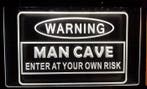 Enter at own risk mancave neon bord lamp LED verlichting lic, Verzenden, Nieuw