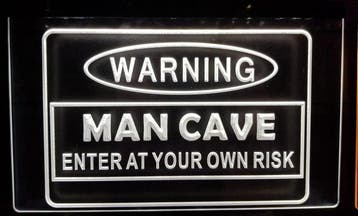 Enter at own risk mancave neon bord lamp LED verlichting lic, Verzenden, Nieuw