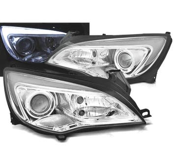 PHARES POUR OPEL ASTRA J 10-15 TUBE LED CHROMÉ, Verzenden