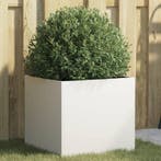 vidaXL Plantenbak 42x40x39 cm staal wit, Verzenden