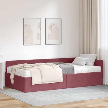 vidaXL Hoekbedframe met Matras Anders met hoofdeinde 2 st, Verzenden, Nieuw