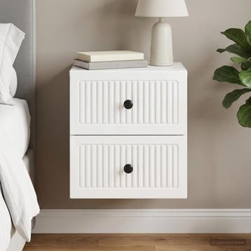 vidaXL Muurbevestigde Nachttafel Hoogglans Wit 33 x 34,5 x, Verzenden, Nieuw
