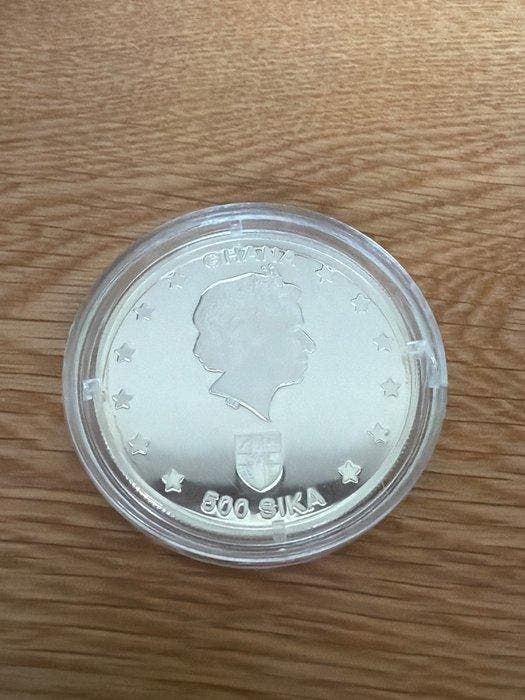 Ghana. 500 Sika 2002 - Wild Dog - 20g (.925) (Zonder, Timbres & Monnaies, Monnaies | Europe | Monnaies non-euro