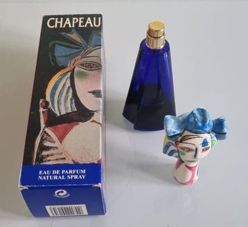 Flacon de parfum - Verre - CHAPEAU BLEU 50ml, Antiquités & Art