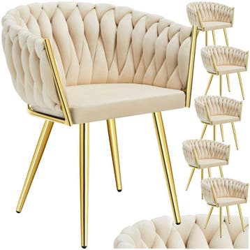 Set eetkamerstoelen Astano fluweel, knoopdesign, Verzenden, Nieuw