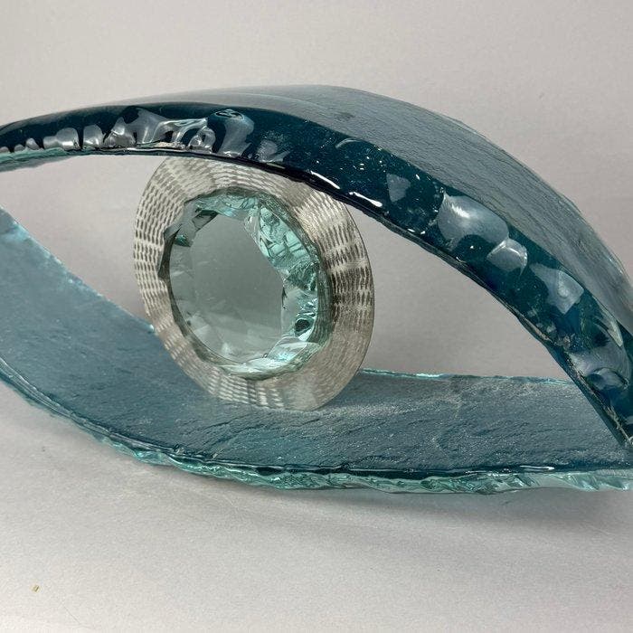 Andrzej Rafalski (1957) - LARGE -Hand made Glass Eye, Antiquités & Art, Art | Objets design