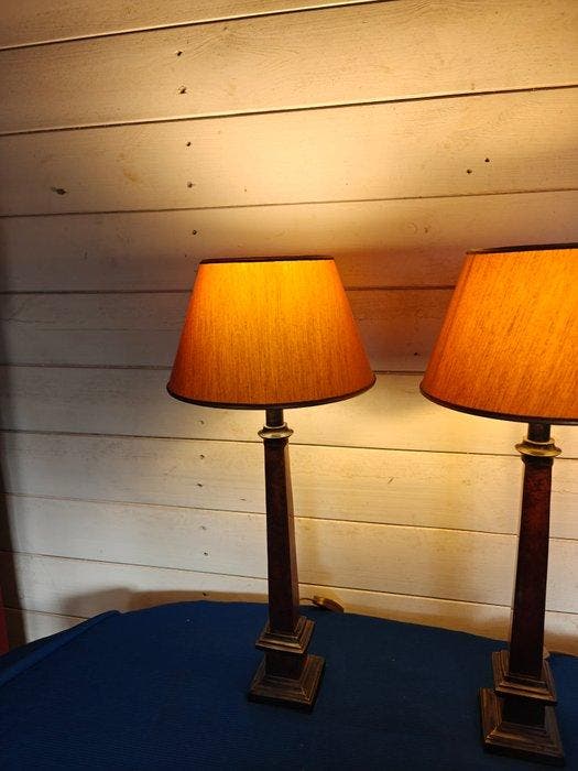 Authentieke Italiaanse handgesneden goud albasten lamp -, Antiek en Kunst, Curiosa en Brocante
