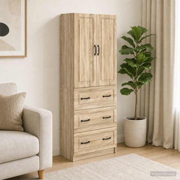 vidaXL Kast Set 2 st 66 x 34,5 x 87 cm Bewerkt hout Sonoma, Verzenden, Nieuw