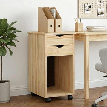 vidaXL Rollende kast 34 x 39 x 65,5 cm Massief grenenhout, Verzenden