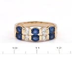Bague - 14 carats Or jaune - 1.75ct. tw. Saphir - Diamant