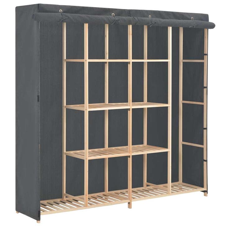 vidaXL Kledingkast 173x40x170 cm stof grijs, Huis en Inrichting, Kasten | Kleerkasten, Nieuw, Verzenden