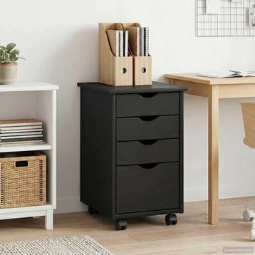 vidaXL Rollende kast met wiel Grijs 34 x 39 x 56 cm Massief, Verzenden, Nieuw
