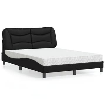 vidaXL Bed met matras Hvar kunstleer zwart 120x200 cm, Huis en Inrichting, Verzenden, Nieuw