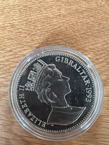 Gibraltar. 2,8 Ecu 1993 Eurotunnel 28,28g (Zonder