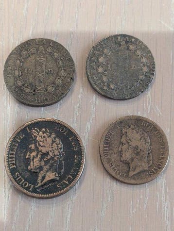 Frankrijk. Lot de 4 monnaies (2x 12 Deniers de Louis XVI