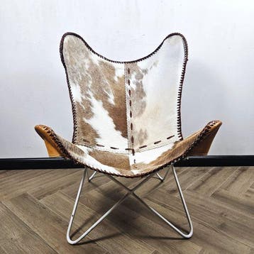 Riverdale - Stoel - Butterfly stoel (3107) - Leder, IJzer, Antiek en Kunst