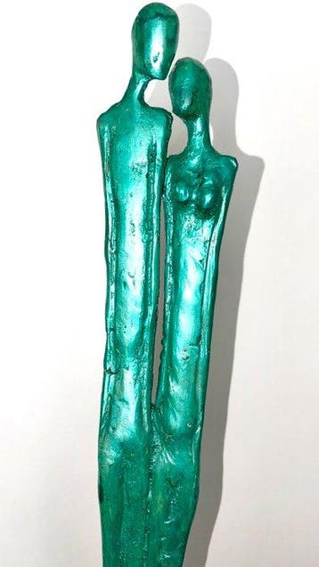 Abdoulaye Derme - sculptuur, Couple élancé – Sculpture