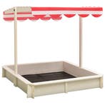 vidaXL Zandbak met verstelbaar dak UV50 vurenhout wit en, Verzenden, Nieuw