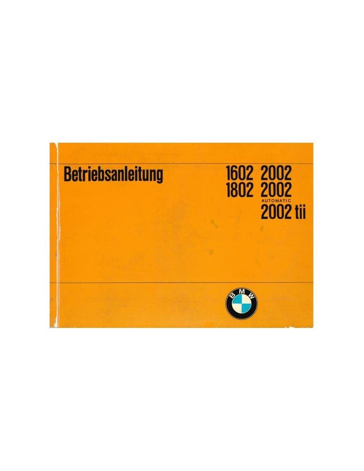 1971 BMW 1602 1802 2002 INSTRUCTIEBOEKJE DUITS, Autos : Divers, Modes d'emploi & Notices d'utilisation, Enlèvement ou Envoi
