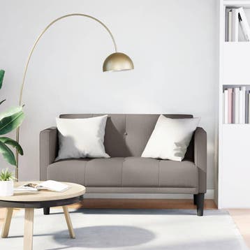 vidaXL Loveseat bank / zetel Taupe 111 cm Stof, Huis en Inrichting, Verzenden, Nieuw