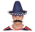 Sombrero Blauw 33cm, Hobby en Vrije tijd, Feestartikelen, Verzenden, Nieuw