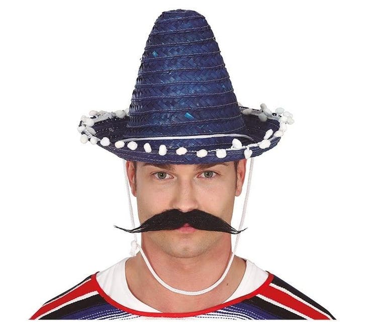 Sombrero Blauw 33cm, Hobby en Vrije tijd, Feestartikelen, Nieuw, Verzenden