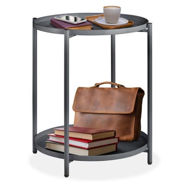 Bijzettafel Oxford 45,5x45,5x53cm - donkergrijs, Huis en Inrichting, Tafels | Bijzettafels, Verzenden, Nieuw