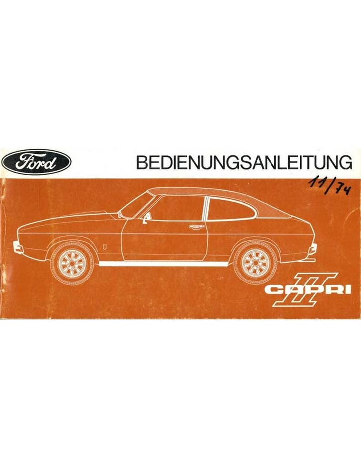 1974 FORD CAPRI II INSTRUCTIEBOEKJE DUITS, Autos : Divers, Modes d'emploi & Notices d'utilisation