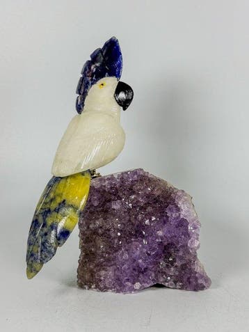 PRIX SANS RÉSERVE - Pièce rare - Perroquet en cristal de