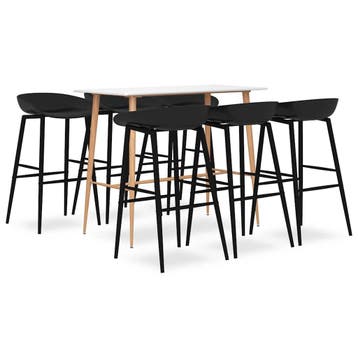vidaXL 7-delige Barset wit en zwart, Verzenden
