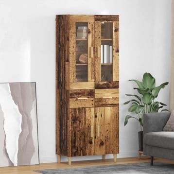 vidaXL Highboard Oud Hout 69,5 x 34 x 180 cm Bewerkt hout, Verzenden, Nieuw
