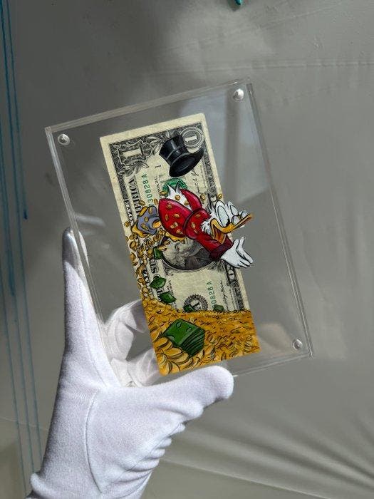 Alan Stefanov (1999) - Money Splash 1 dollar bill - NO, Antiquités & Art, Art | Peinture | Moderne
