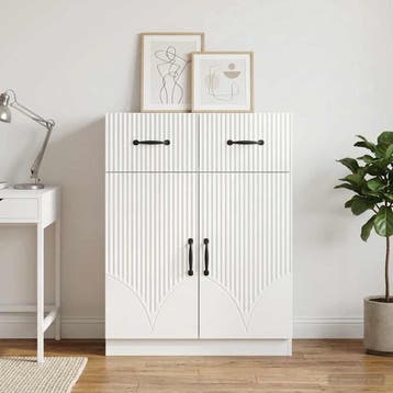 vidaXL Dressoir met lade Hoogglans Wit 66 x 34,5 x 87 cm, Verzenden, Nieuw